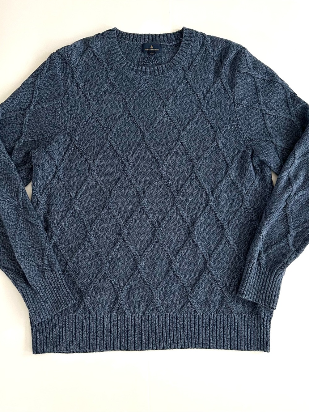 Brooks Brothers Cotton Diamond Knit Sweater - Size L - Mens
